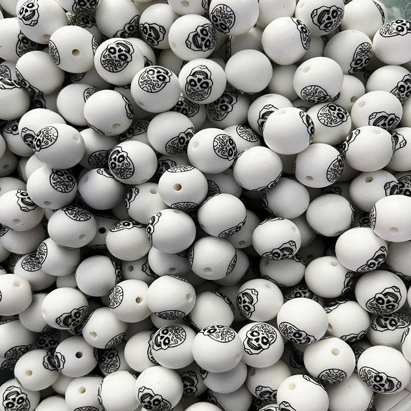 Wholesale 50pcs DIY Halloween Baby Soothing Teething Holiday Series Silicone Beads